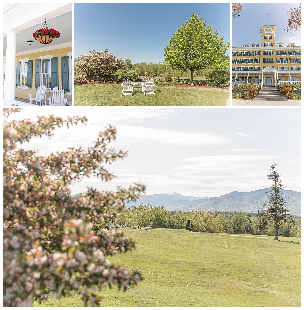 The grounds at the Mountain View Grand Resort offer some of the best mountain vistas in New Hampshire.