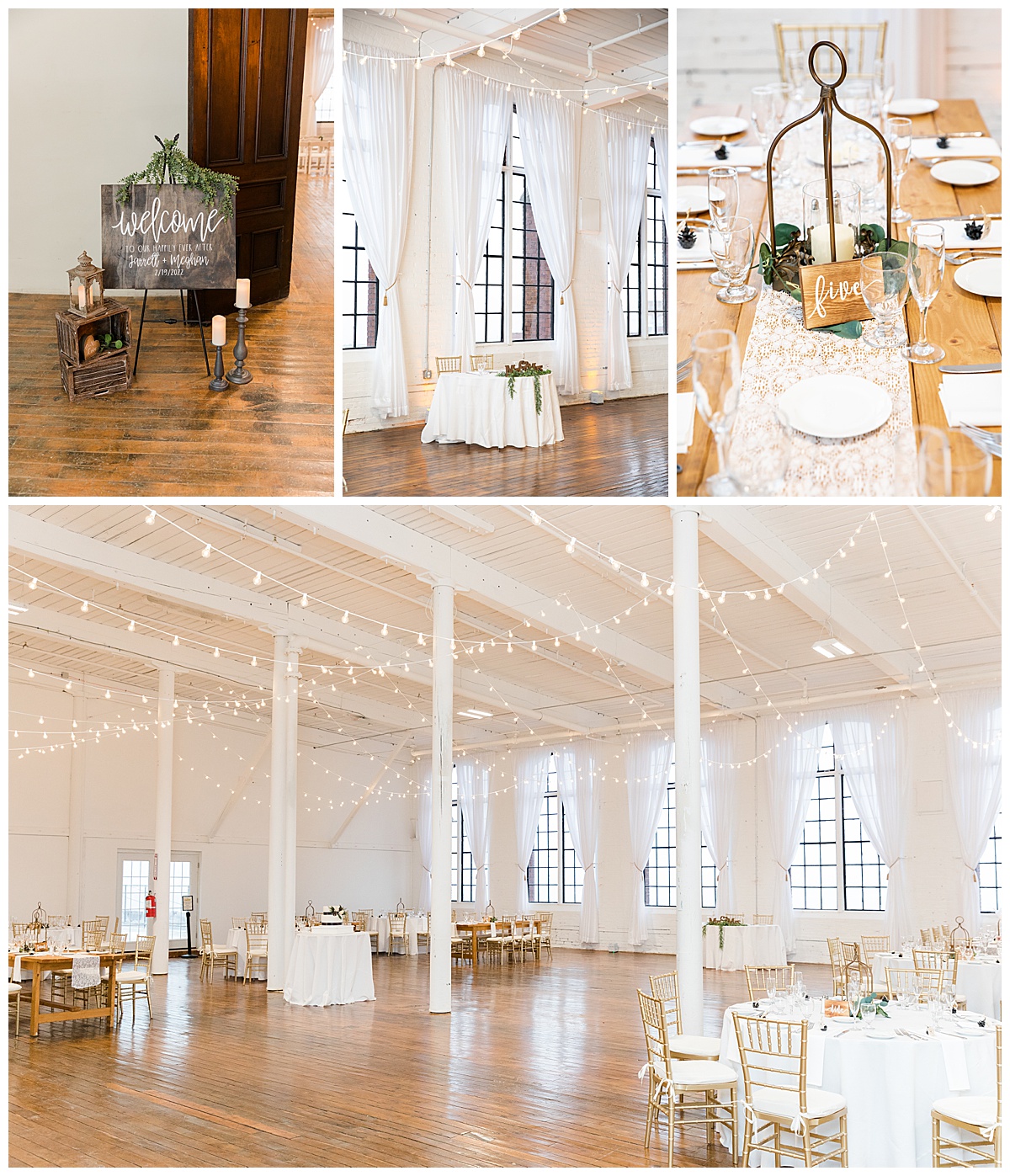 The Kilburn Mills neutral color scheme allows for all different types of wedding decor. 