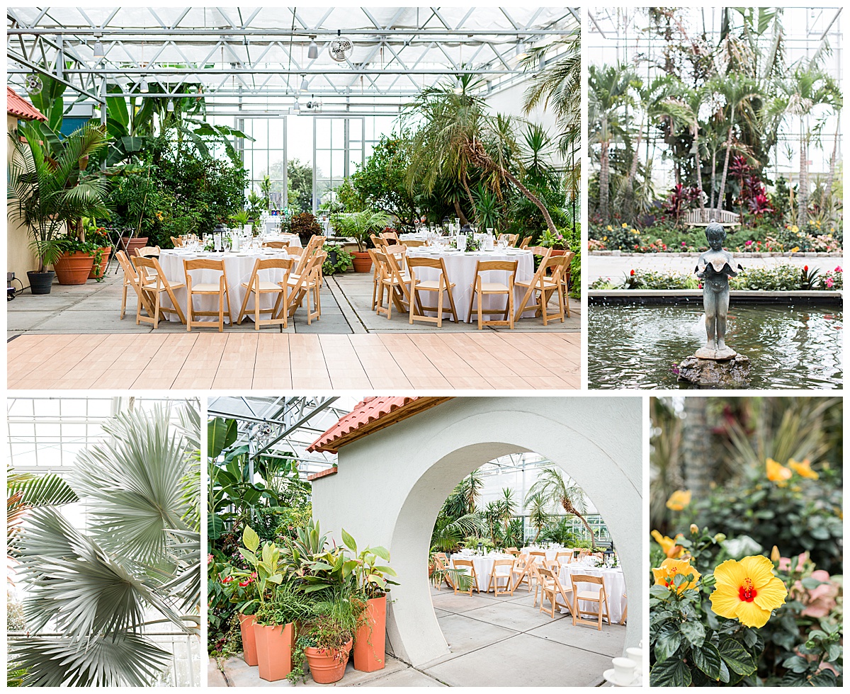 The Reception space at the Roger Williams Botanical Center offers natural light and a unique setting for wedding receptions in Providence. 