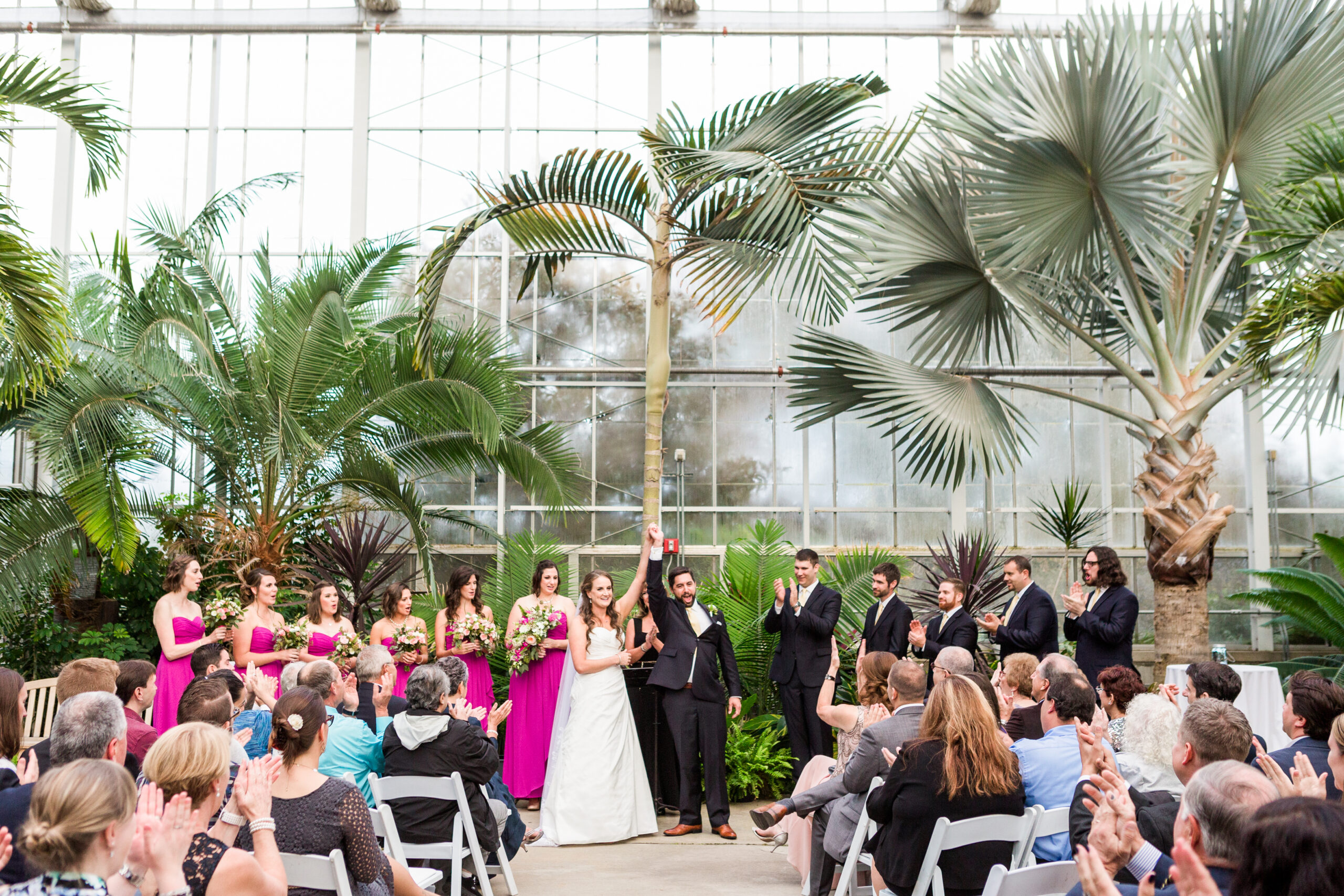 Wedding ceremony at the Roger Williams Botanical Center.
