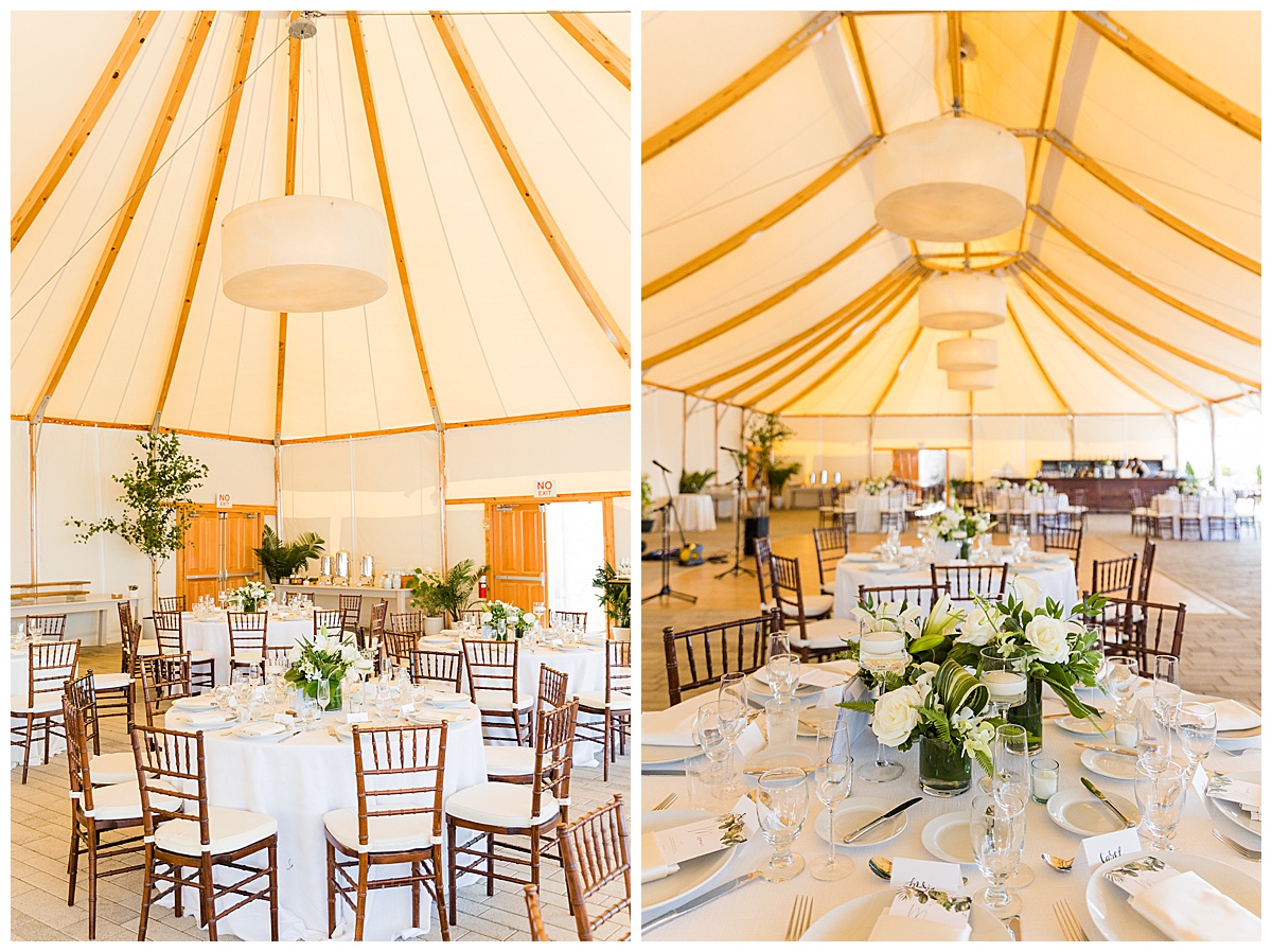 The Bohlin's receptions take place inside their Sailcloth Sperry tent 