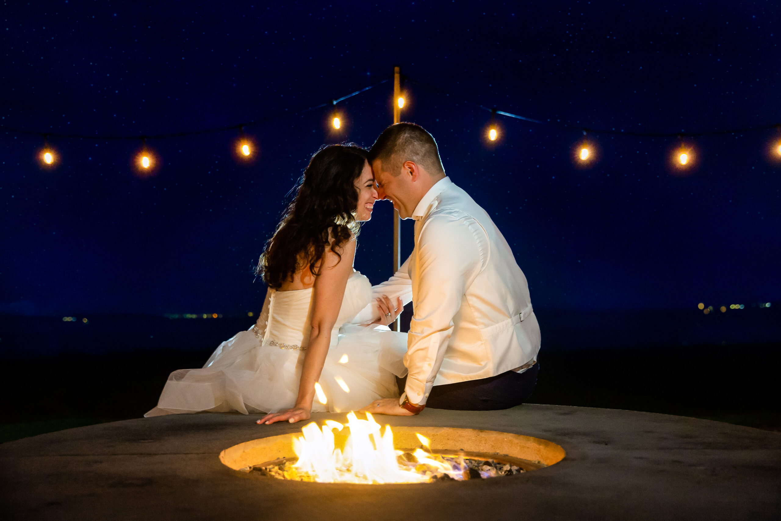 The fire pit at Warwick Country Club provides an opportunity for a stunning night shot.