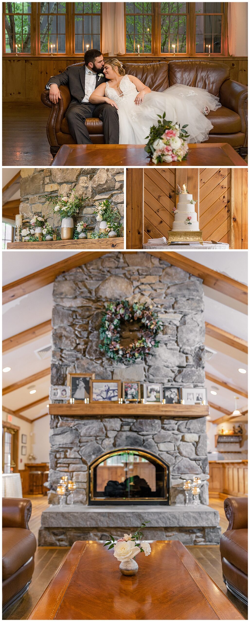 A bride and Groom lounge in the indoor space at Zukas Hilltop Barn. 